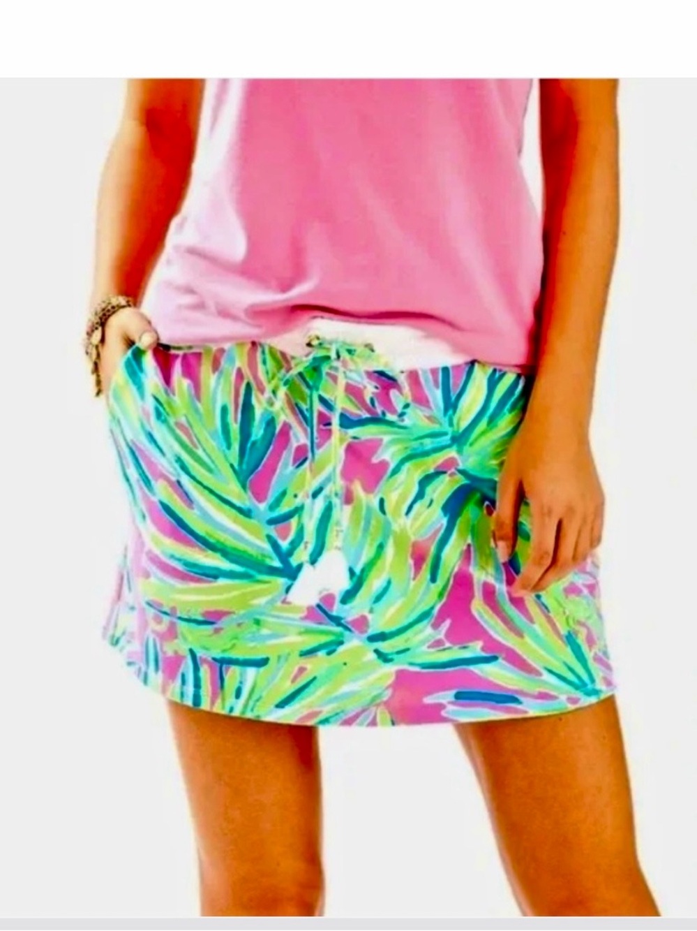 Lilly Pulitzer Zia Tiki Pink Royal Lime Skirt